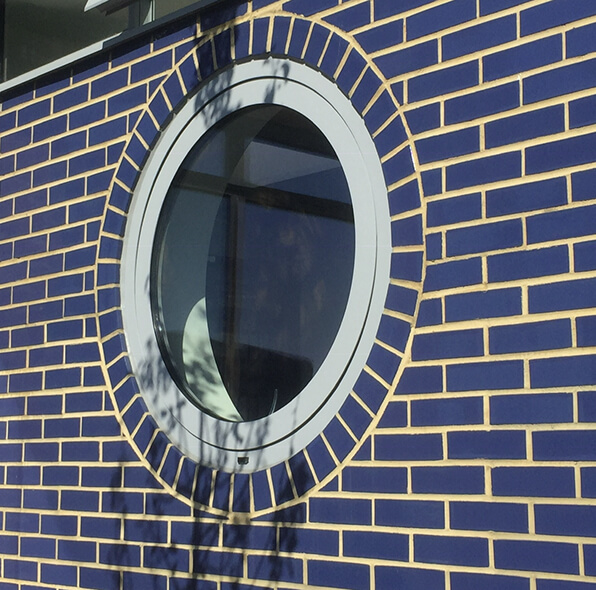 Blue brick window detail